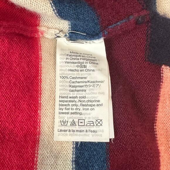 J. Crew 100% Cashmere Everyday Striped Sweater Top Crew Neck Pullover - Picture 11 of 13